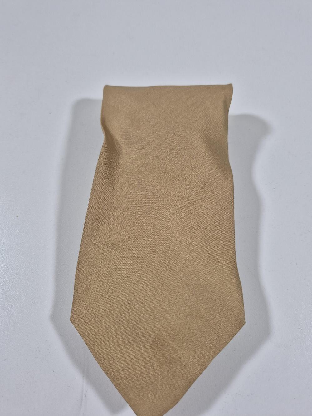 Giorgio Armani Tie Men's OS Beige 100% Silk Satin Designer Italy